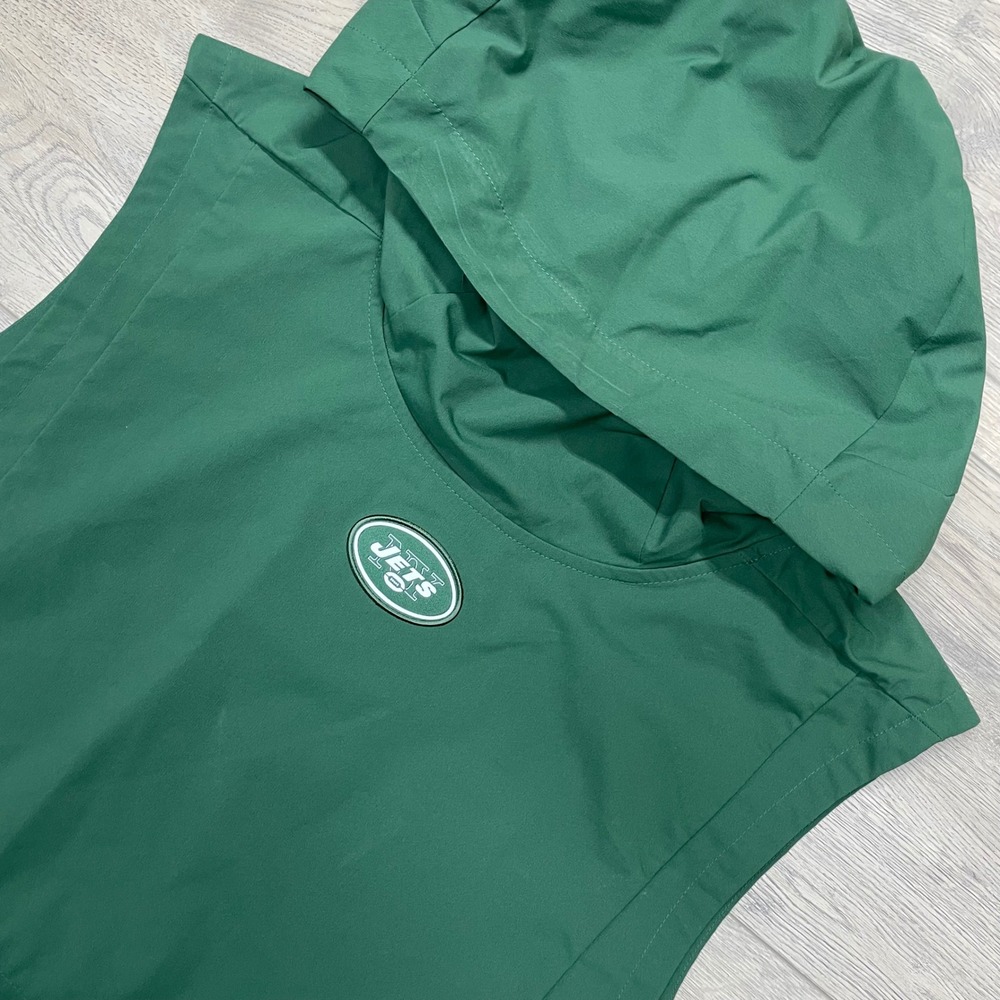 Nike NFL New York Jets Vest Mens XL Green Shield Hooded Sideline 906404-323